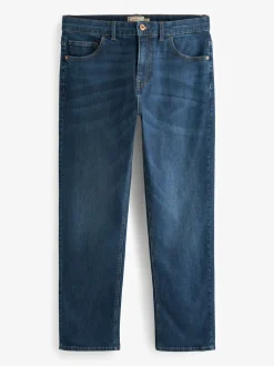 Blue Mid Single Straight Fit Classic Stretch Jeans