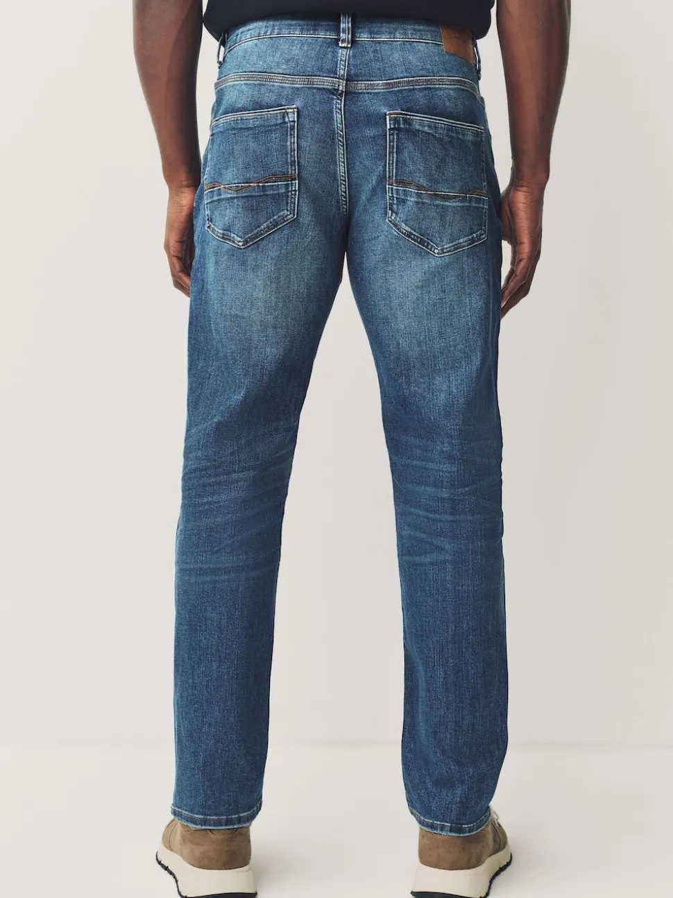 Blue Mid Slim Fit Authentic Stretch Denim Jeans