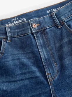 Blue Mid Slim Fit Authentic Stretch Denim Jeans