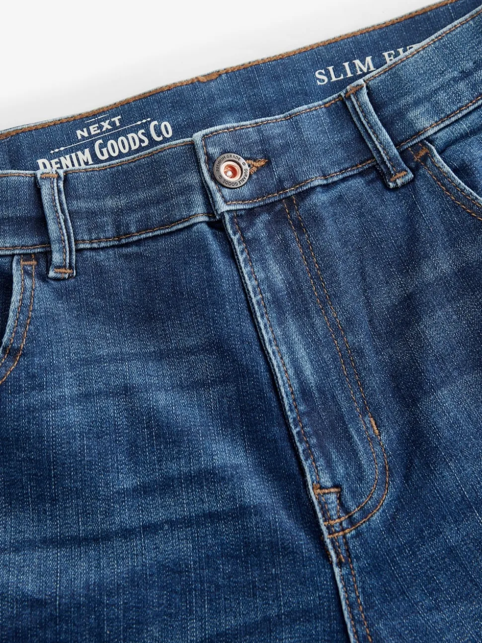 Blue Mid Slim Fit Authentic Stretch Denim Jeans