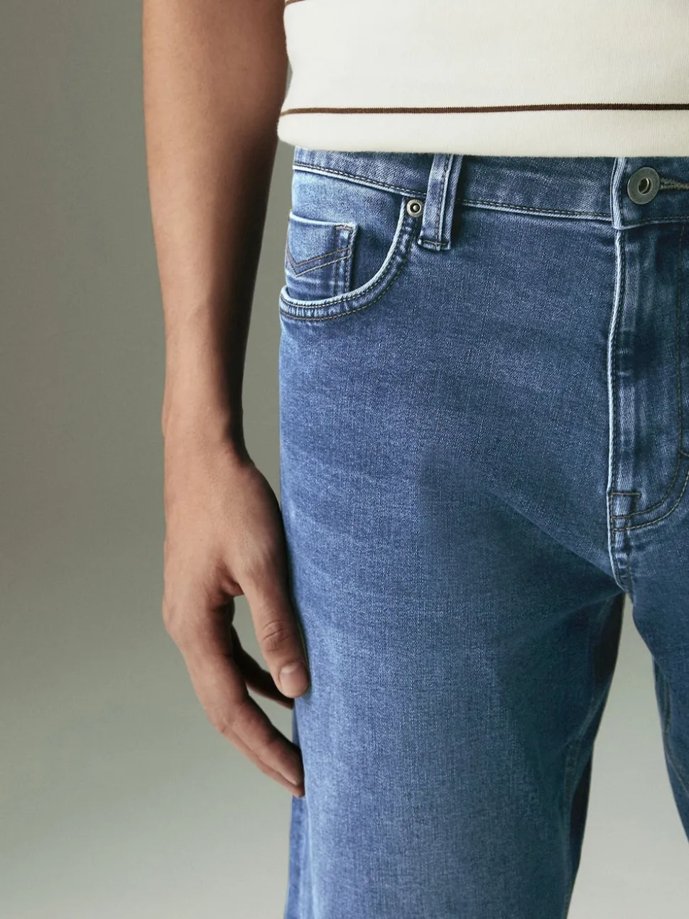 Blue Mid Slim Fit Motionflex Jeans