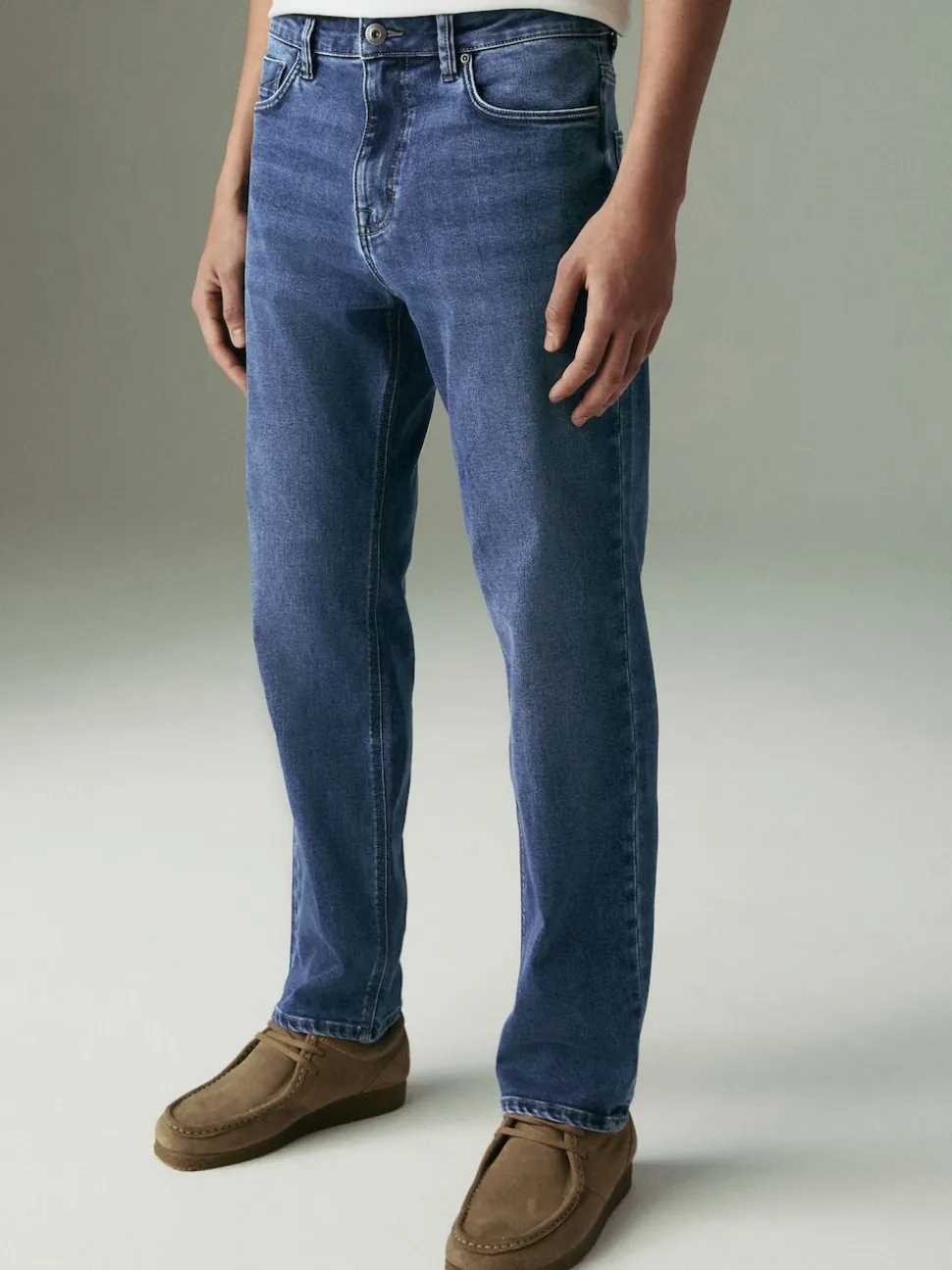 Blue Mid Straight Fit Motionflex Jeans