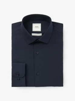 Blue Navy Regular Fit Easy Care Single Cuff Smart Shirt
