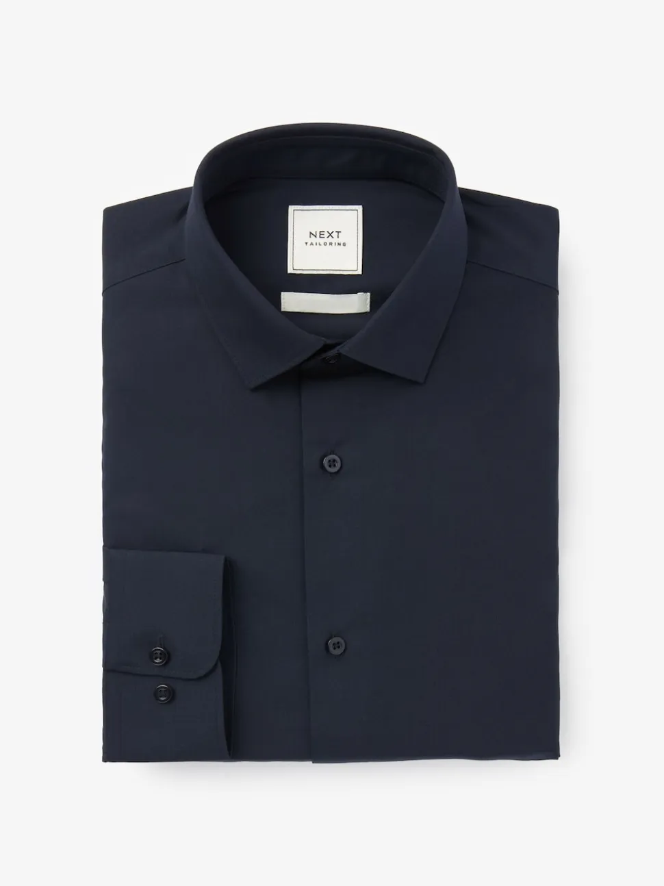 Blue Navy Regular Fit Easy Care Single Cuff Smart Shirt