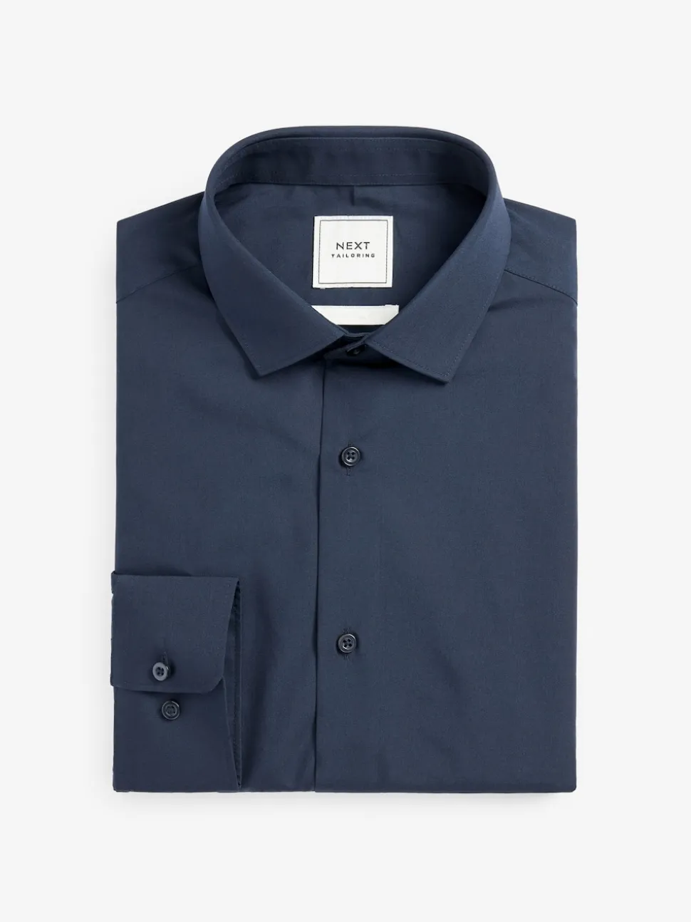 Blue Navy Slim Fit Easy Care Single Cuff Smart Shirt