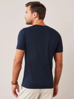 Blue Navy Slim Fit Essential Crew Neck Cotton T-Shirt