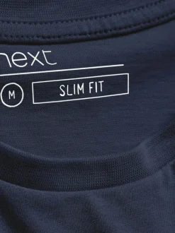 Blue Navy Slim Fit Essential Crew Neck Cotton T-Shirt