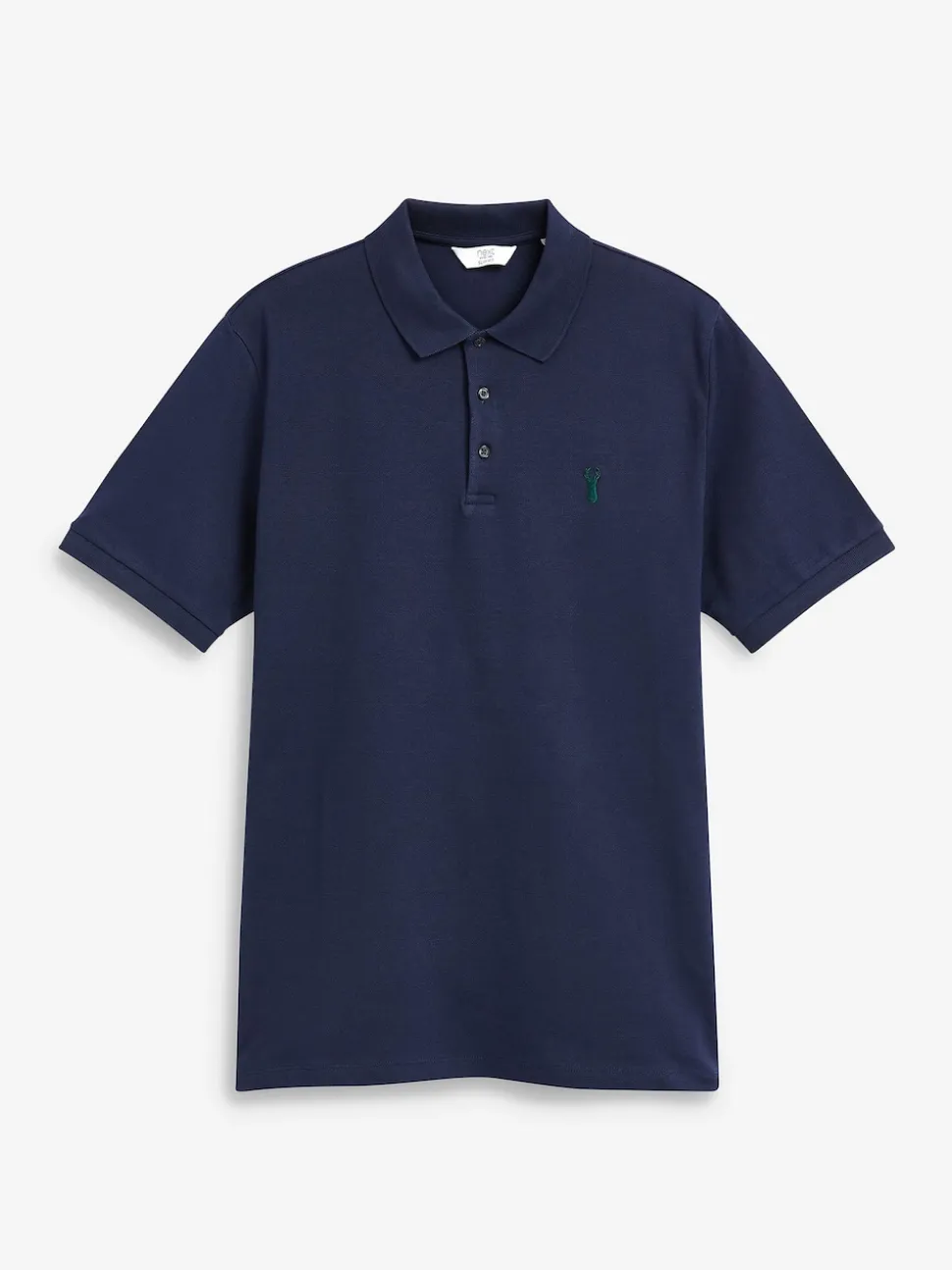 Blue Navy Slim Fit Short Sleeve Pique Polo Shirt
