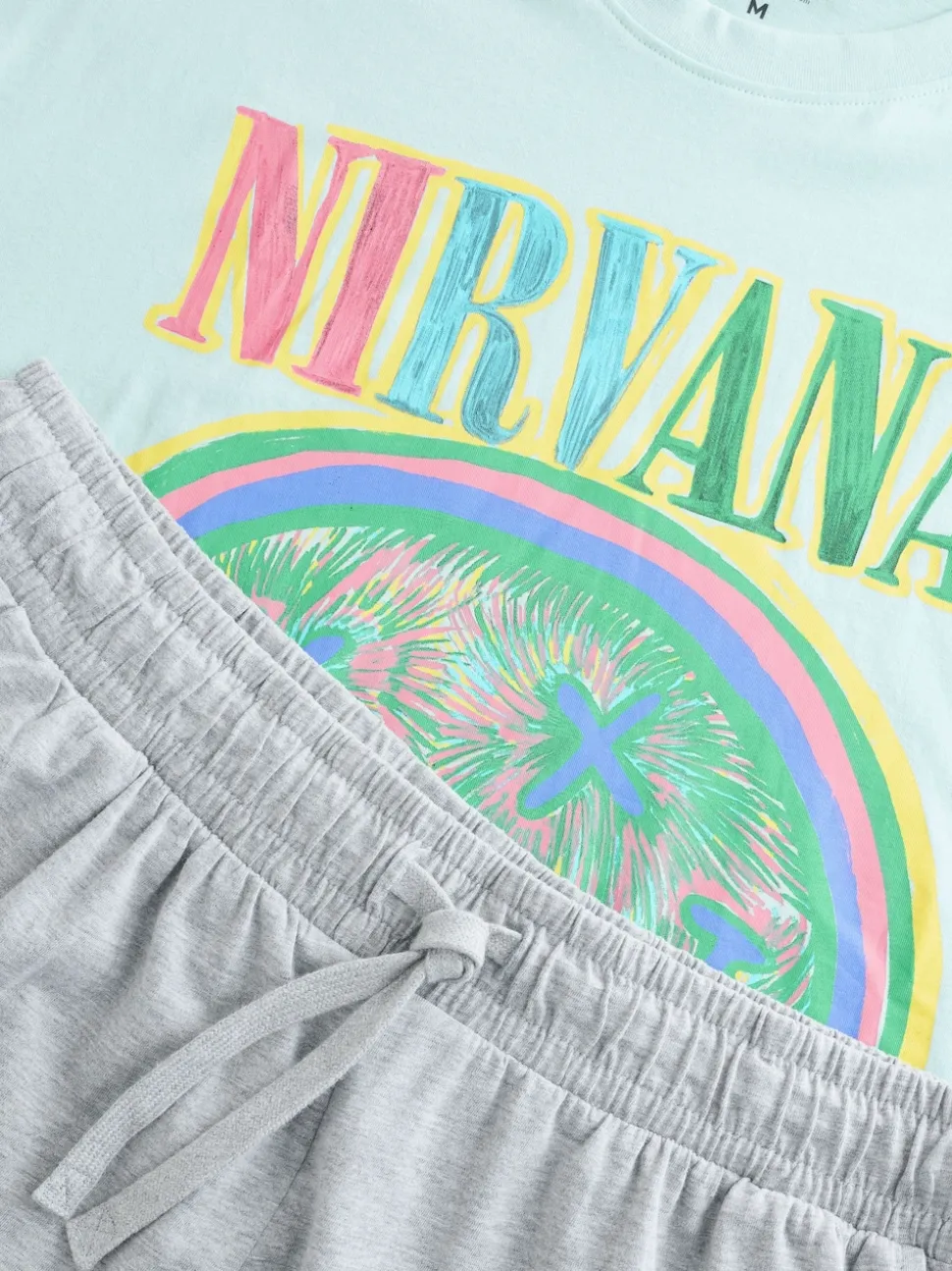 Blue Nirvana Short Sleeve Jersey Pyjamas Set