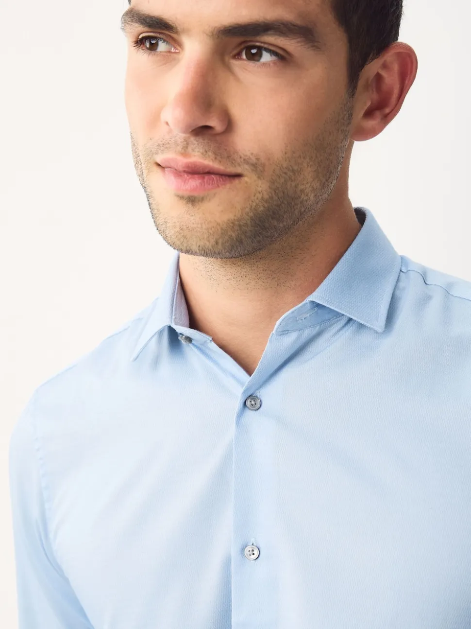 Blue Regular Fit Double Cuff Easy Care Textured Smart Shirt