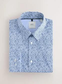 Blue Regular Fit Easy Care Single Cuff Smart Shirts 3 Pack