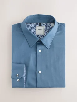 Blue Regular Fit Easy Care Single Cuff Smart Shirts 3 Pack