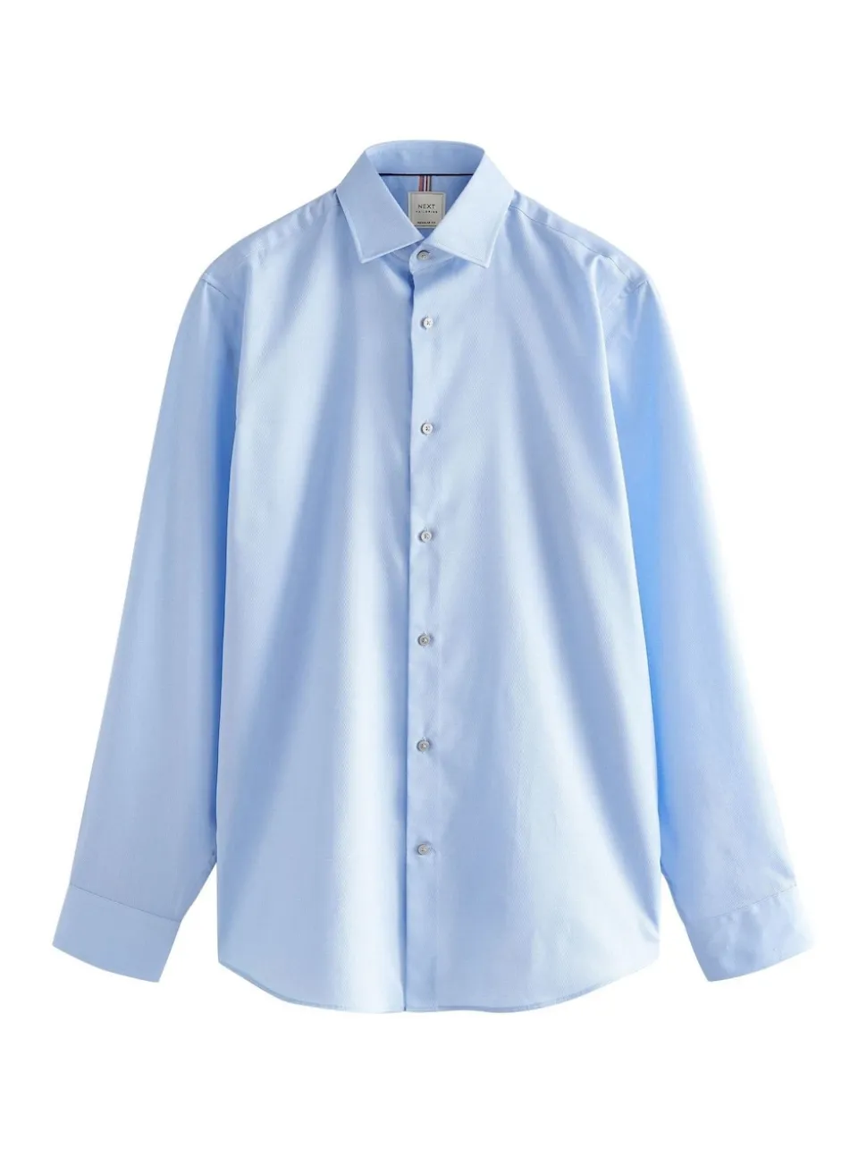 Blue Regular Fit Easy Care Textured Single Cuff Smart Shirt