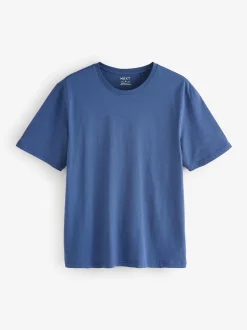 Blue Regular Fit Essential Crew Neck Cotton T-Shirt
