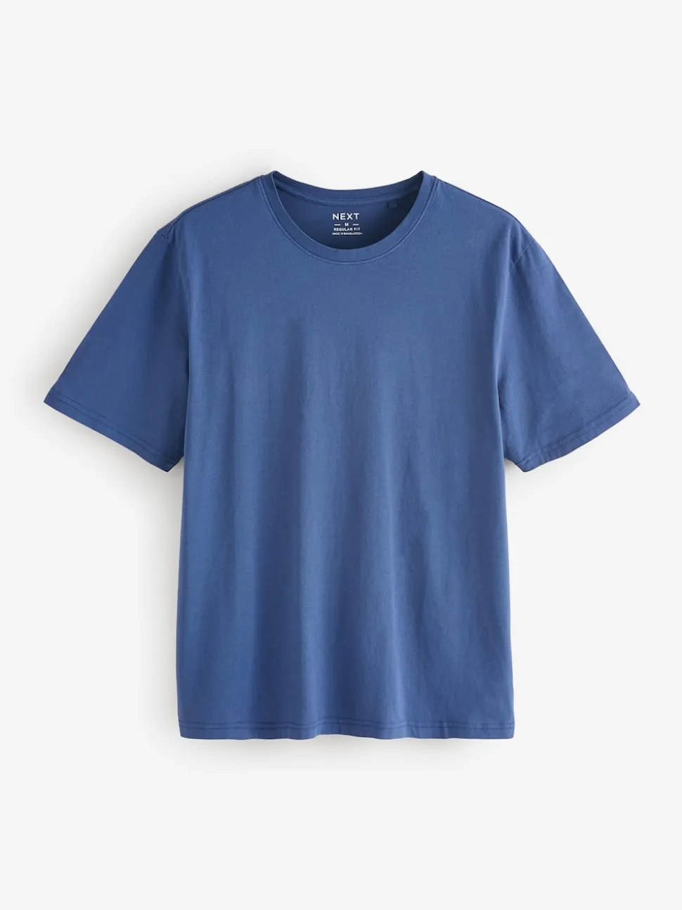 Blue Regular Fit Essential Crew Neck Cotton T-Shirt