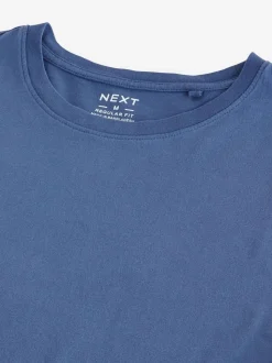 Blue Regular Fit Essential Crew Neck Cotton T-Shirt