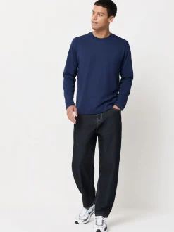 Blue Regular Fit Long Sleeve Crew Neck T-Shirt
