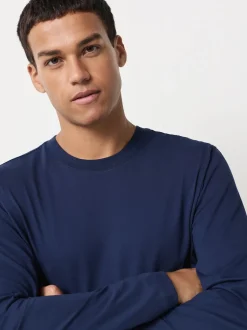 Blue Regular Fit Long Sleeve Crew Neck T-Shirt