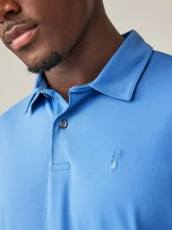 Blue Regular Fit Short Sleeve Jersey Polo Shirts 5 Pack