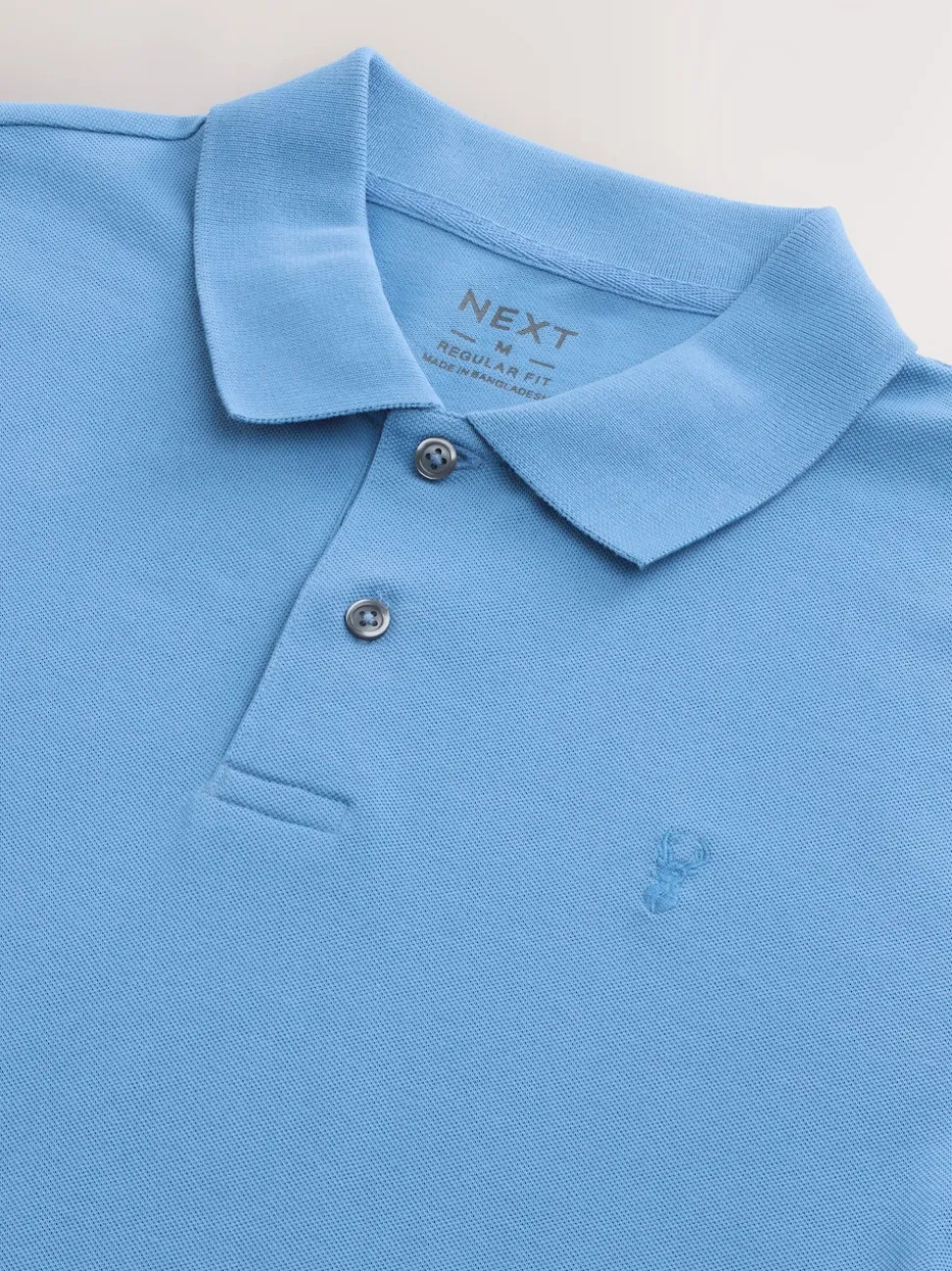 Blue Regular Fit Short Sleeve Pique Polo Shirt