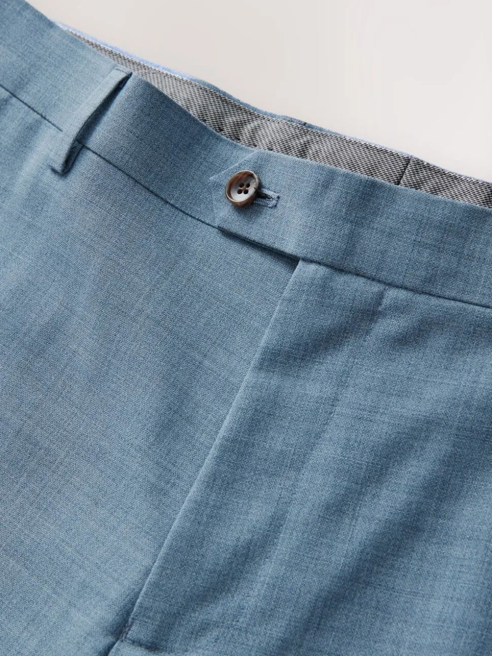 Blue Regular Fit Signature Nova Fides 100% Italian Wool Suit Trousers
