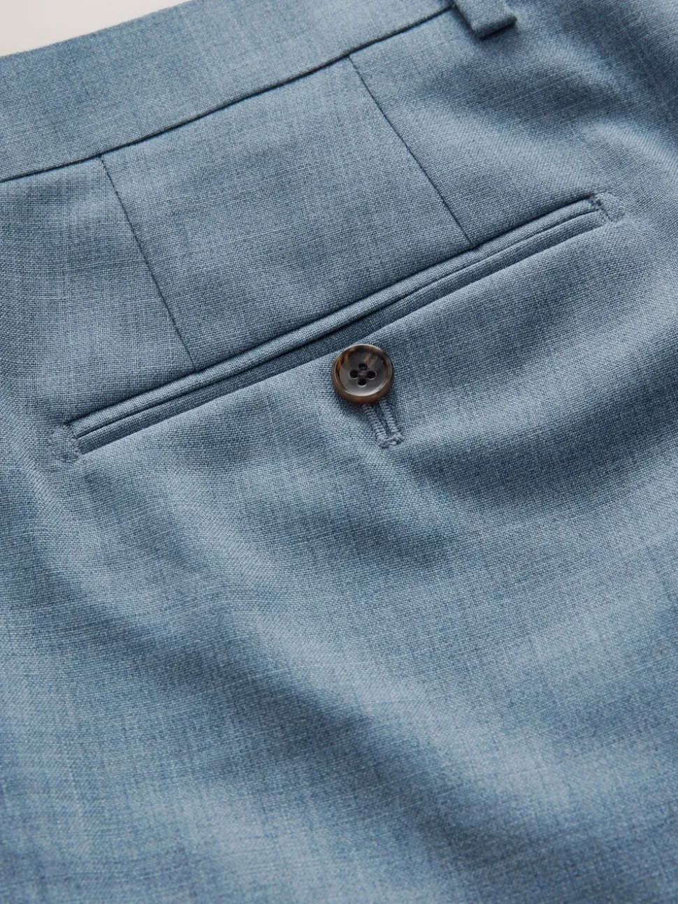 Blue Regular Fit Signature Nova Fides 100% Italian Wool Suit Trousers