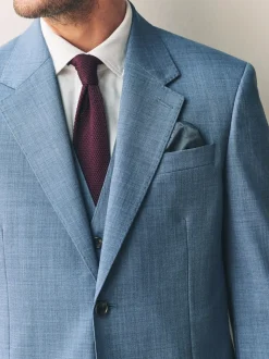 Blue Regular Fit Signature Nova Fides 100% Italian Wool Suit Jacket