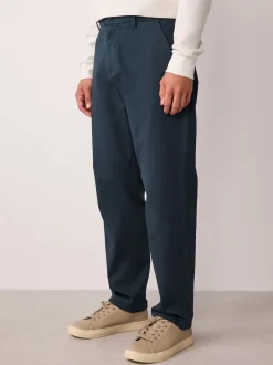 Blue Regular Fit Stretch Chinos Trousers