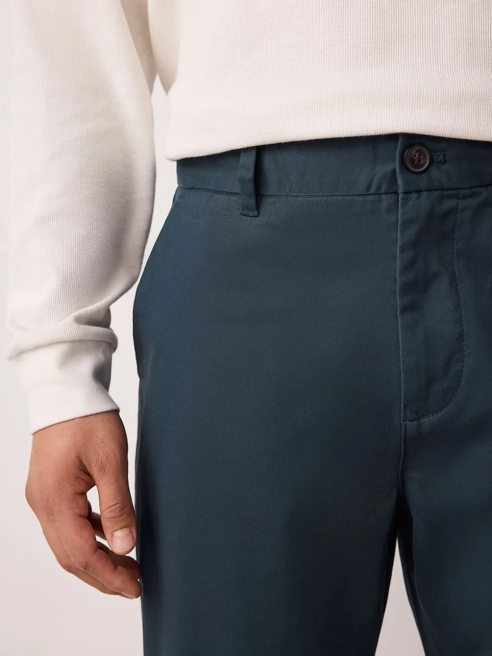 Blue Regular Fit Stretch Chinos Trousers