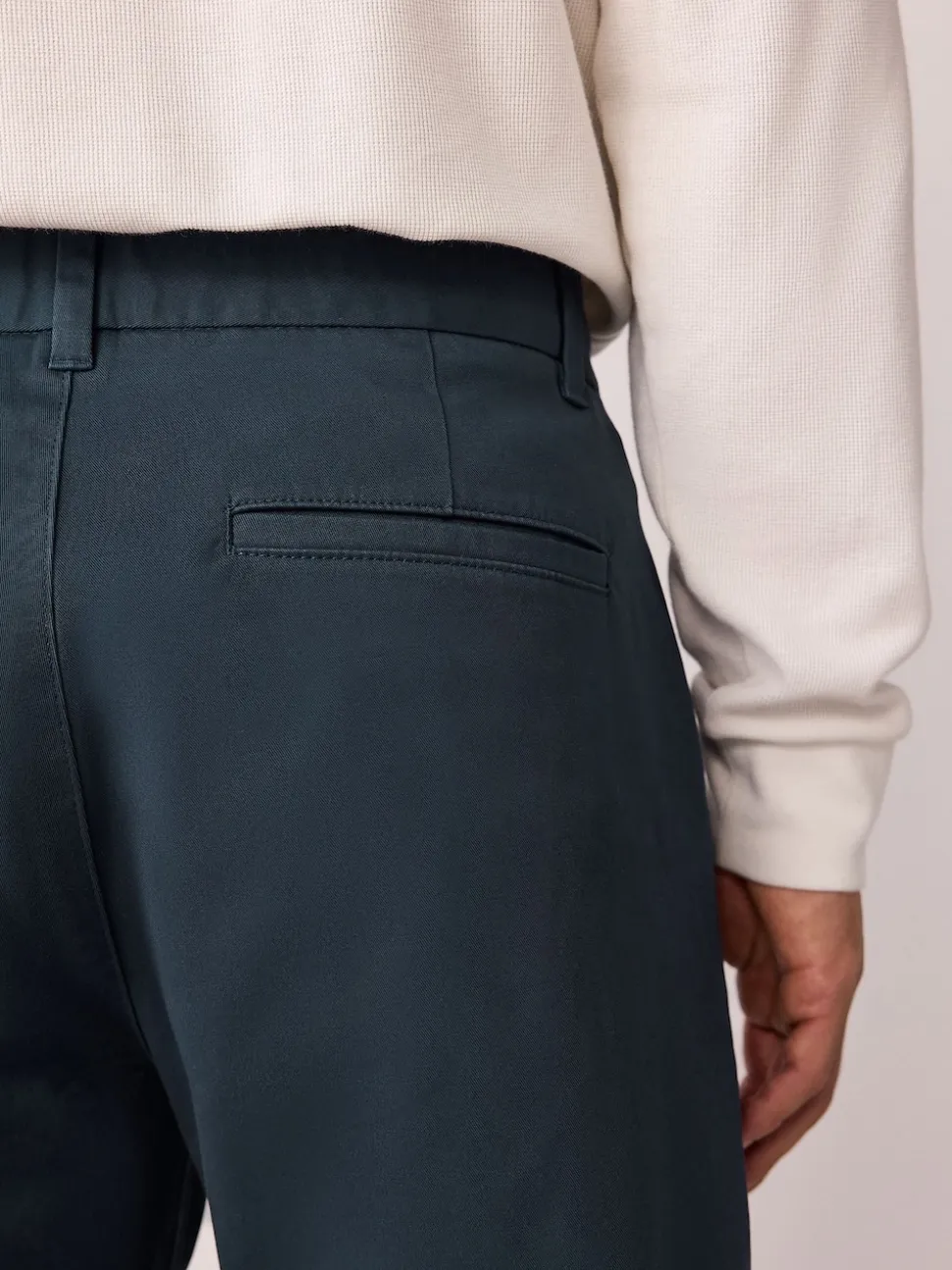 Blue Regular Fit Stretch Chinos Trousers