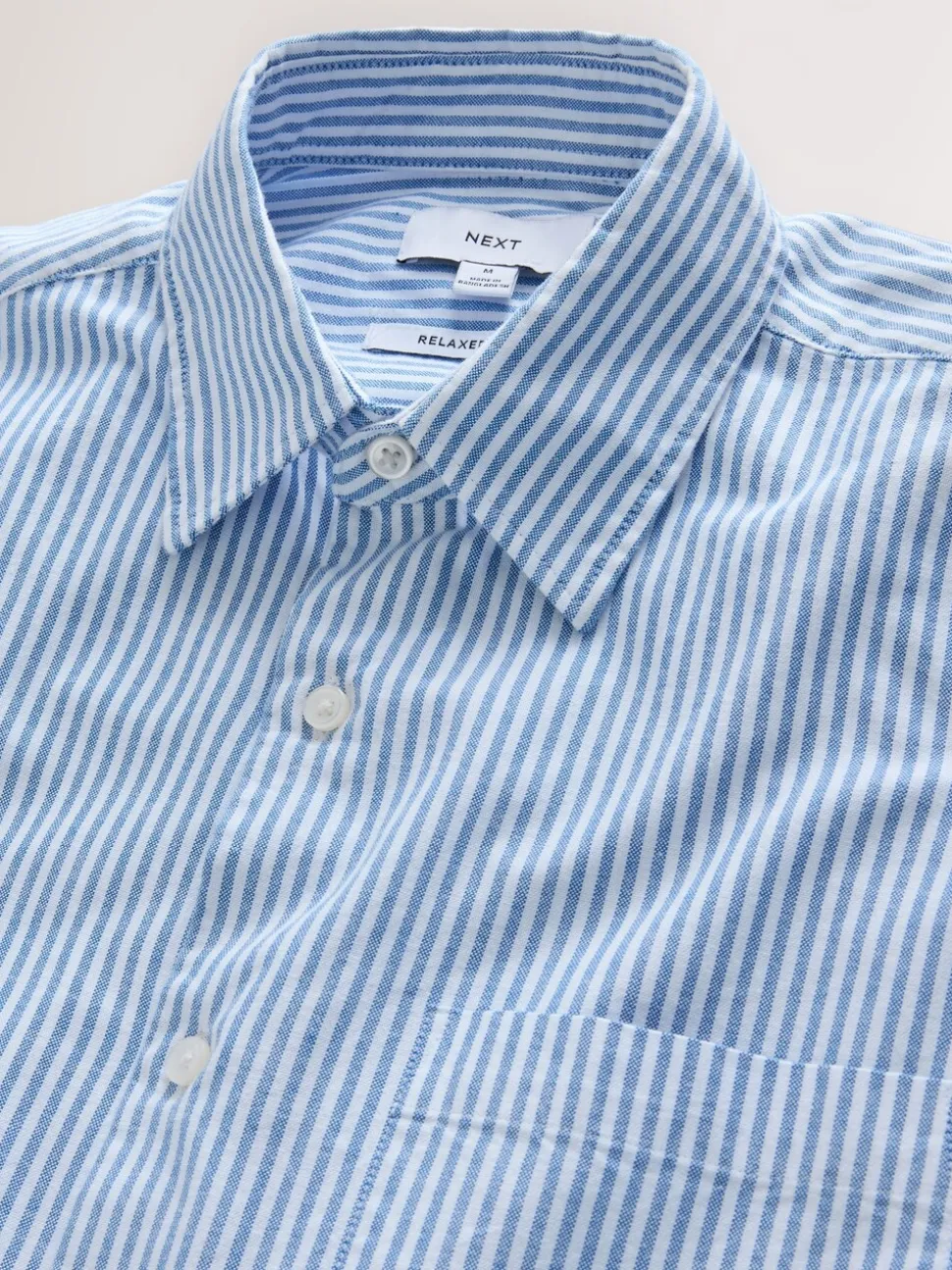 Blue Regular Fit Stripe Oxford Long Sleeve Shirt