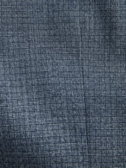 Blue Regular Fit Trimmed Textured Suit Jacket