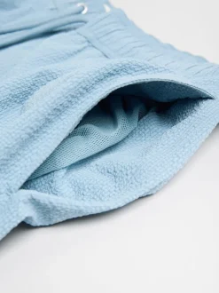 Blue Seersucker Swim Shorts