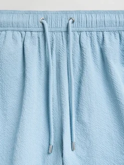 Blue Seersucker Swim Shorts