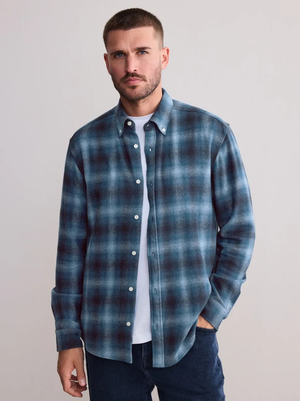 Blue Signature Long Sleeve Check Shirt