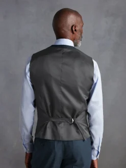 Blue Signature Zignone Italian Wool Cashmere Blend Flannel Suit Waistcoat