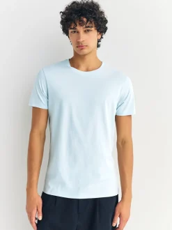 Blue Slim Fit 100% Cotton Layering T-Shirts 5 Pack