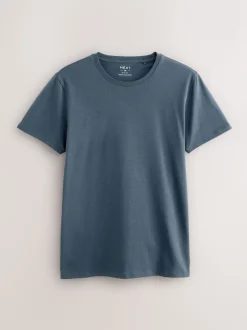 Blue Slim Fit 100% Cotton Layering T-Shirts 5 Pack