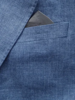 Blue Slim Fit Leomaster Italian 100% Linen Suit Jacket