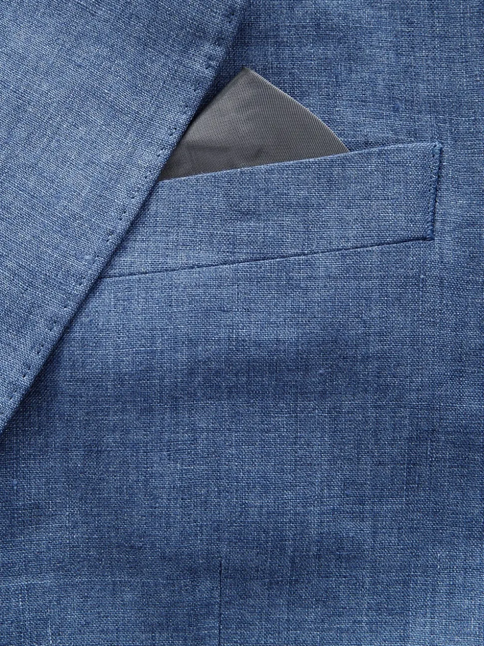 Blue Slim Fit Leomaster Italian 100% Linen Suit Jacket