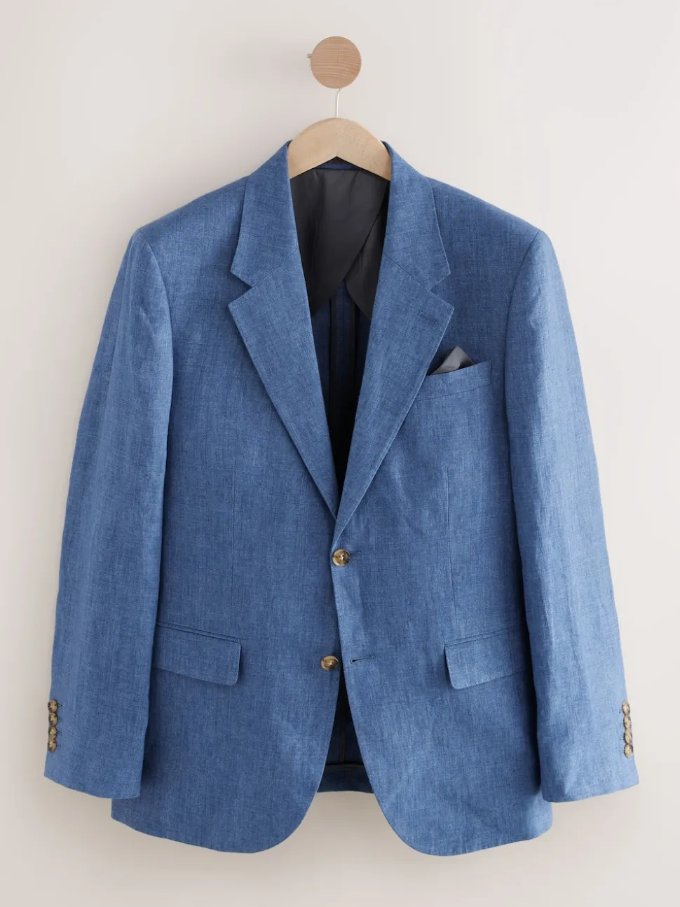 Blue Slim Fit Leomaster Italian 100% Linen Suit Jacket