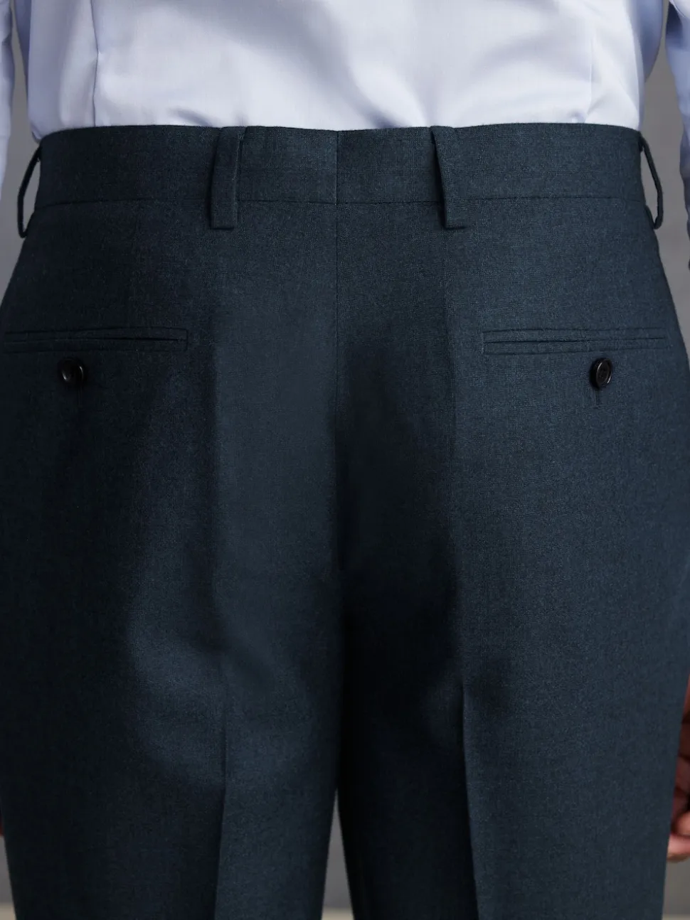 Blue Slim Fit Signature Zignone Italian Wool Cashmere Blend Flannel Suit Trousers
