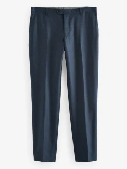 Blue Slim Fit Signature Zignone Italian Wool Cashmere Blend Flannel Suit Trousers