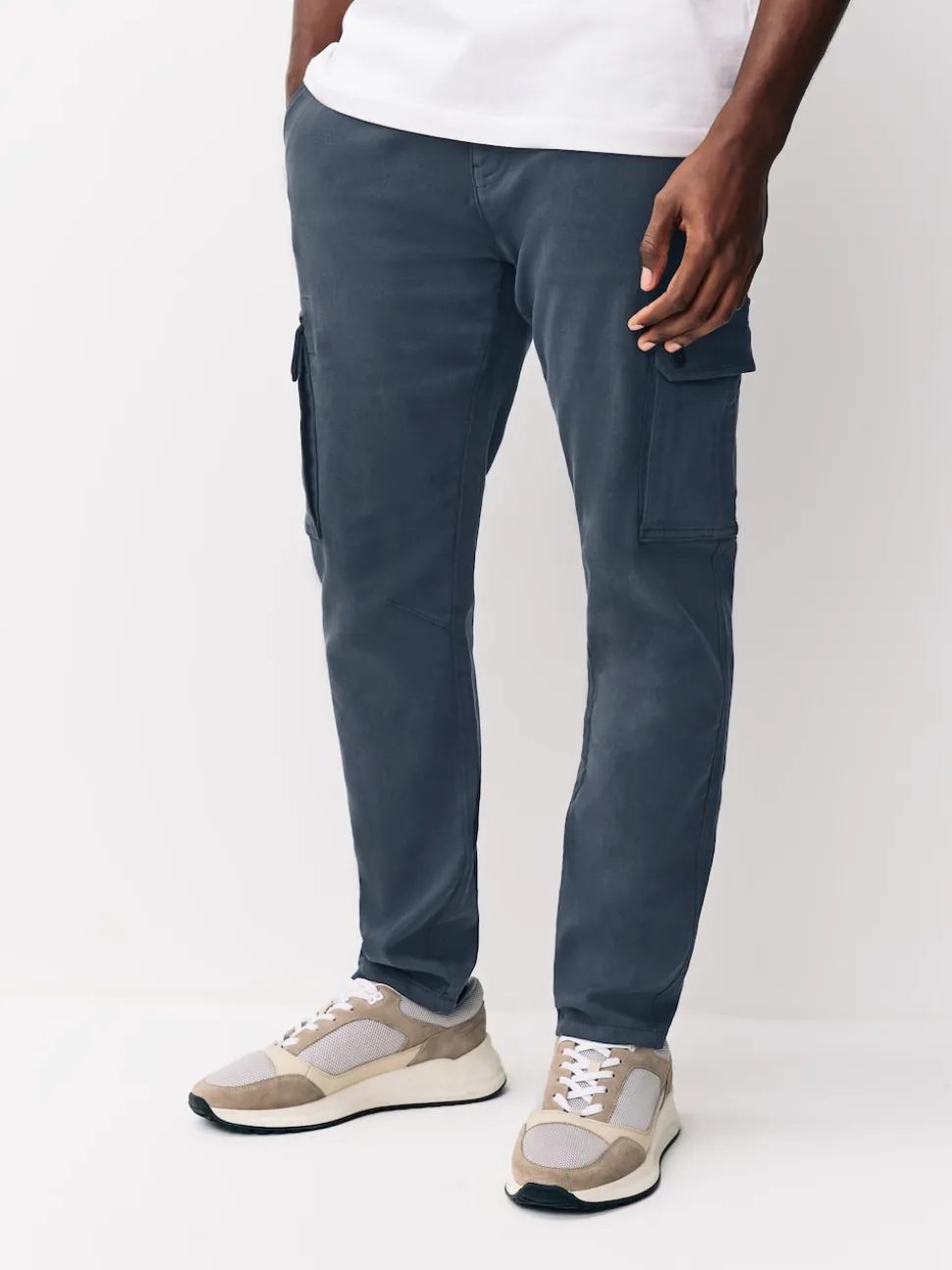 Blue Slim Fit Slim Fit Motionflex Strech Cargo Trousers