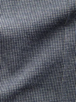 Blue Slim Fit Smart Elasticated Back Textured Trousers with Stretch