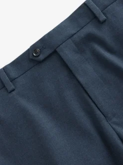 Blue Slim Fit Textured Flannel Suit Trousers