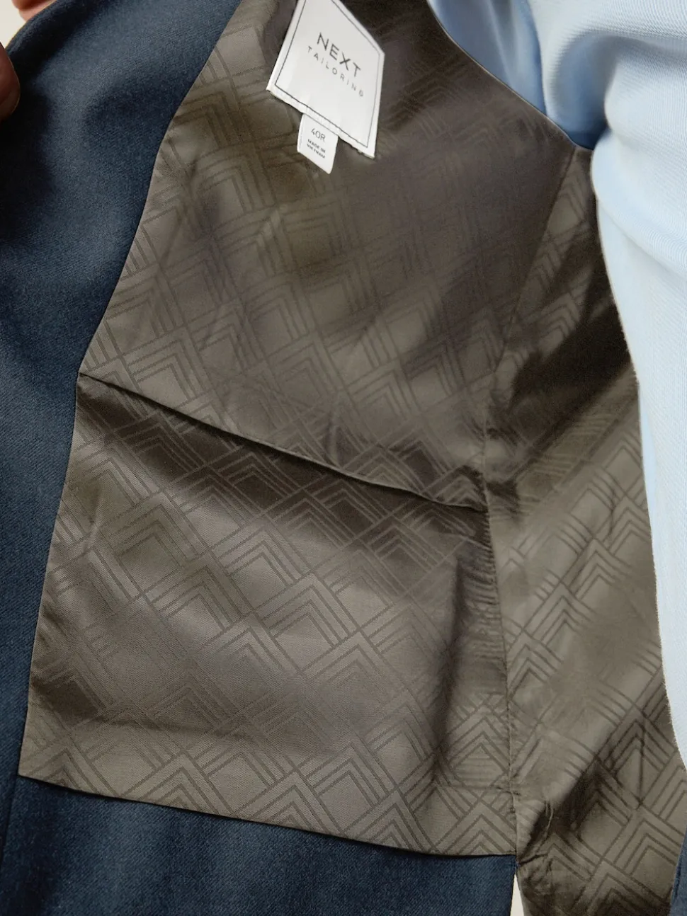 Blue Slim Fit Textured Flannel Suit Waistcoat