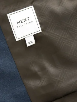 Blue Slim Fit Textured Flannel Suit Waistcoat