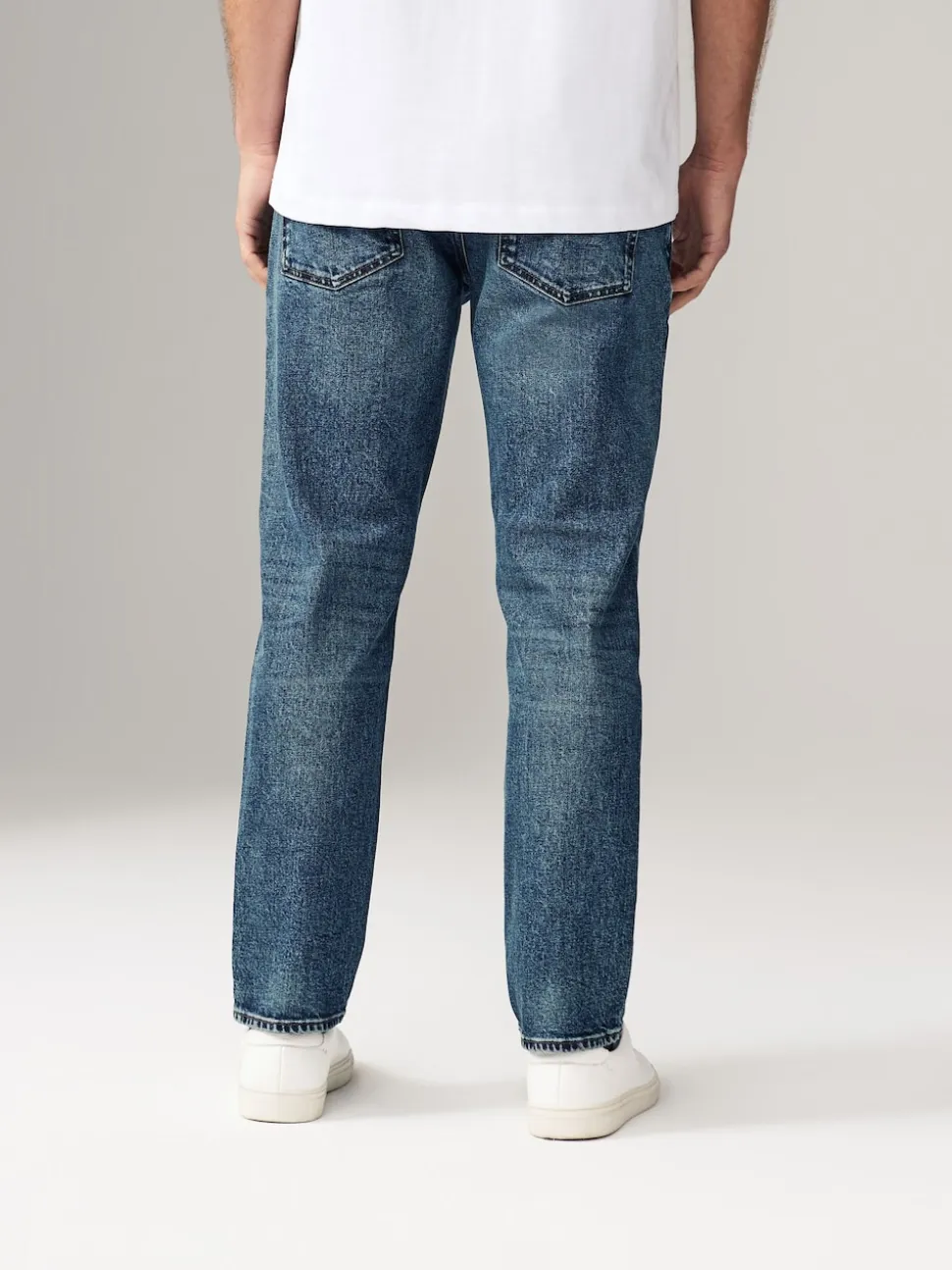 Blue Slim Fit Vintage Wash Denim Jeans