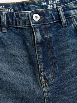 Blue Slim Fit Vintage Wash Denim Jeans